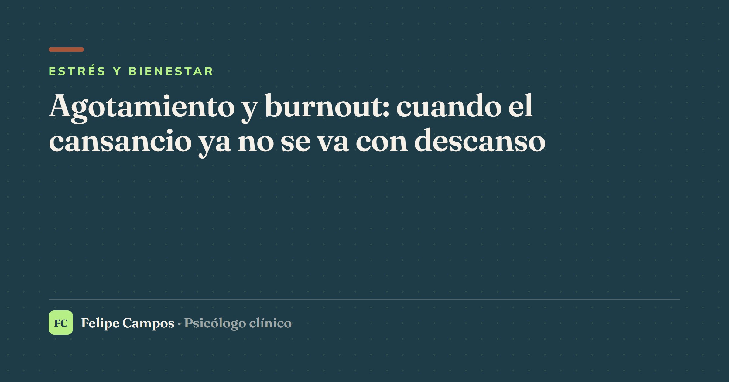 Agotamiento y burnout: cuando el cansancio ya no se va con descanso